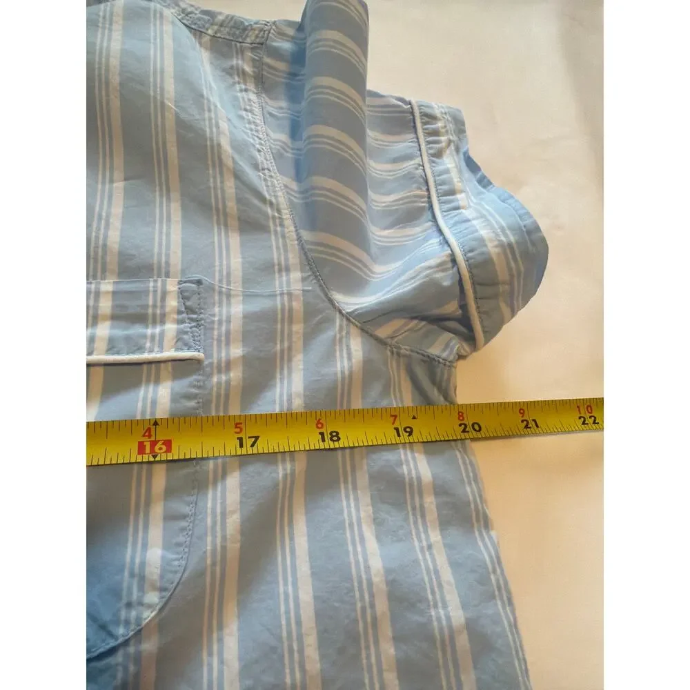 J.Crew Women’s Cotton poplin blue & white stripe pajama short set, XS